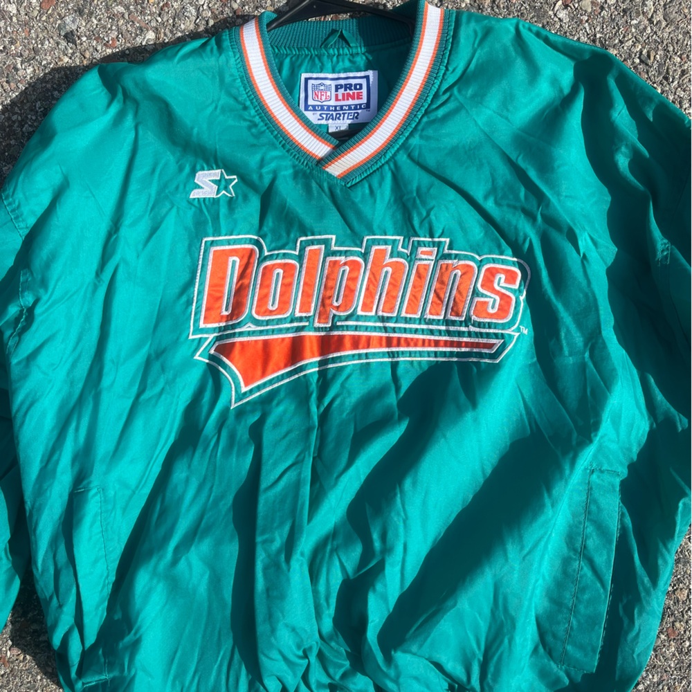 Starter Dolphins Teal Jacket with Orange Highlights